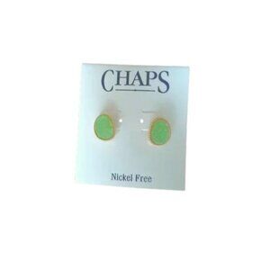 Chaps Green Crystals Stud Earrings